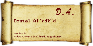 Dostal Alfréd névjegykártya